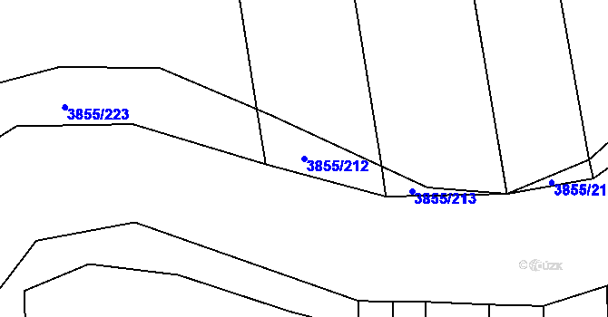 Parcela st. 3855/212 v KÚ Dobřany, Katastrální mapa