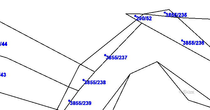 Parcela st. 3855/237 v KÚ Dobřany, Katastrální mapa