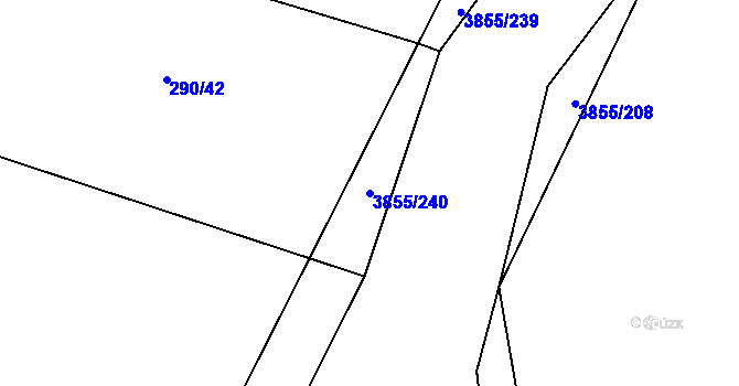 Parcela st. 3855/240 v KÚ Dobřany, Katastrální mapa