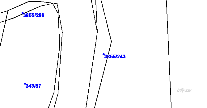 Parcela st. 3855/243 v KÚ Dobřany, Katastrální mapa