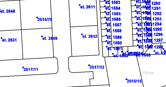 Parcela st. 2515/84 v KÚ Dobřany, Katastrální mapa