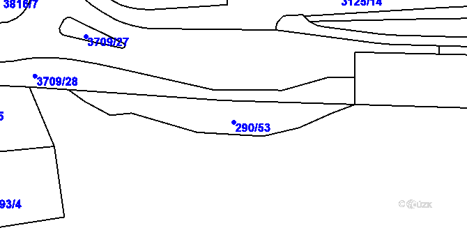 Parcela st. 290/53 v KÚ Dobřany, Katastrální mapa