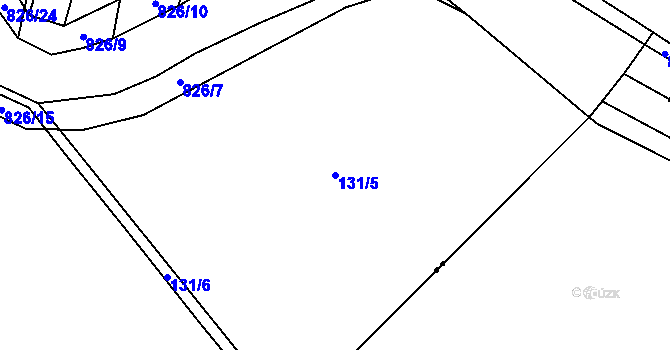 Parcela st. 131/5 v KÚ Vodní Újezd, Katastrální mapa