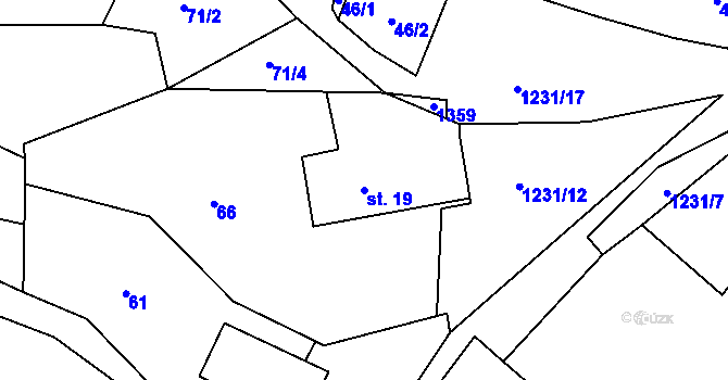 Parcela st. 19 v KÚ Dobřany v Orlických horách, Katastrální mapa