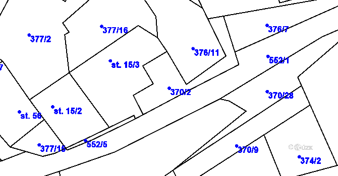 Parcela st. 370/2 v KÚ Dobřejovice, Katastrální mapa