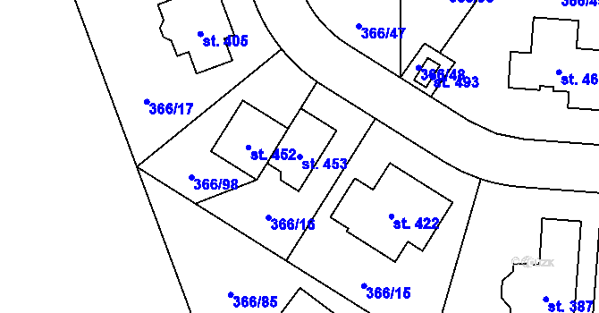 Parcela st. 453 v KÚ Dobřejovice, Katastrální mapa
