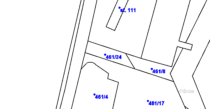 Parcela st. 461/24 v KÚ Dobřejovice, Katastrální mapa