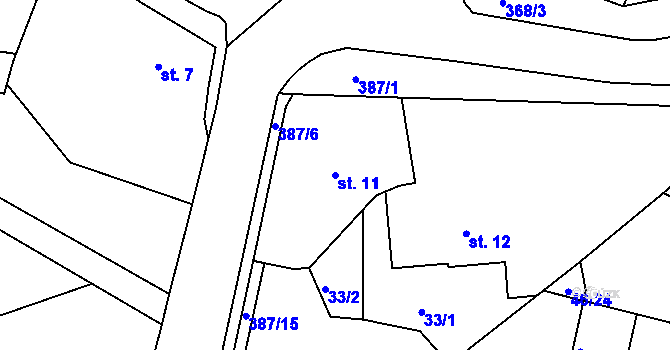 Parcela st. 11 v KÚ Herink, Katastrální mapa