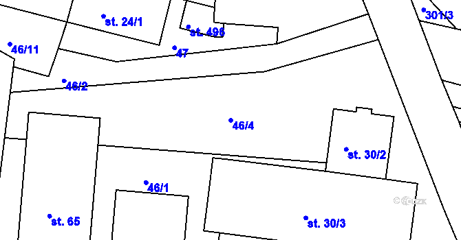 Parcela st. 46/4 v KÚ Herink, Katastrální mapa