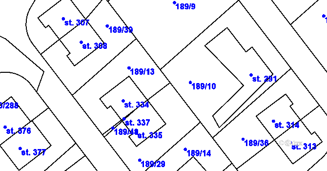 Parcela st. 189/47 v KÚ Herink, Katastrální mapa