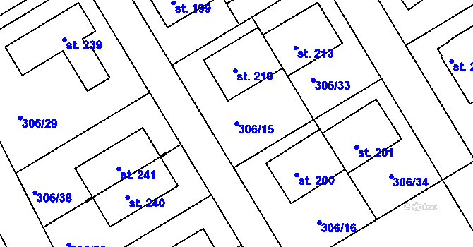 Parcela st. 306/15 v KÚ Herink, Katastrální mapa