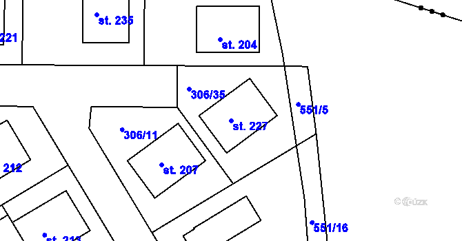 Parcela st. 227 v KÚ Herink, Katastrální mapa