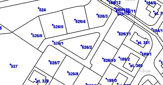 Parcela st. 526 v KÚ Herink, Katastrální mapa