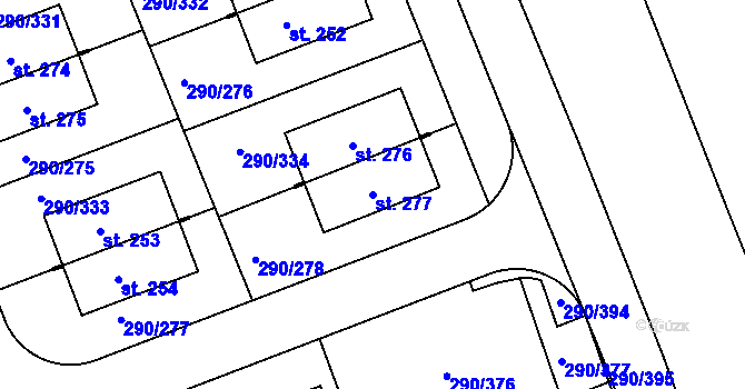 Parcela st. 277 v KÚ Herink, Katastrální mapa