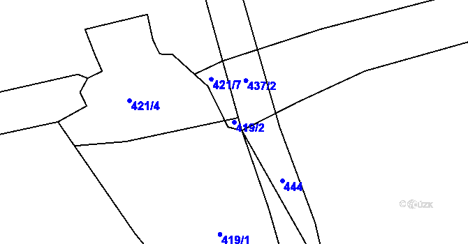 Parcela st. 419/2 v KÚ Herink, Katastrální mapa