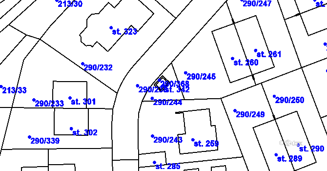 Parcela st. 342 v KÚ Herink, Katastrální mapa