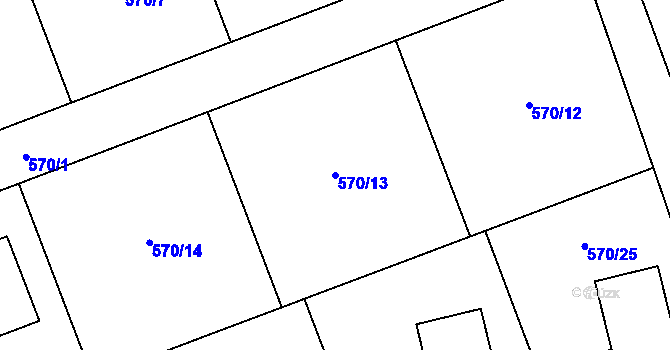 Parcela st. 570/13 v KÚ Herink, Katastrální mapa