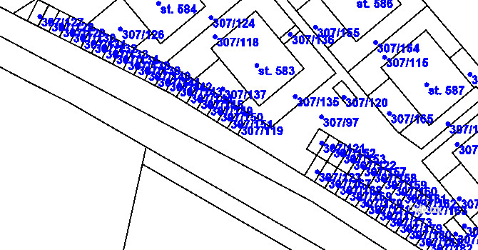 Parcela st. 307/119 v KÚ Herink, Katastrální mapa