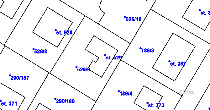 Parcela st. 529 v KÚ Herink, Katastrální mapa