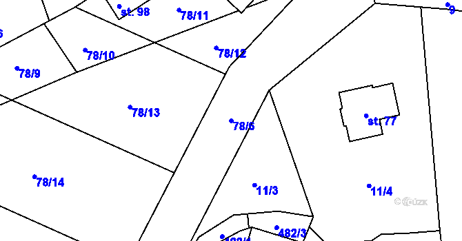 Parcela st. 78/6 v KÚ Chomutovice u Dobřejovic, Katastrální mapa
