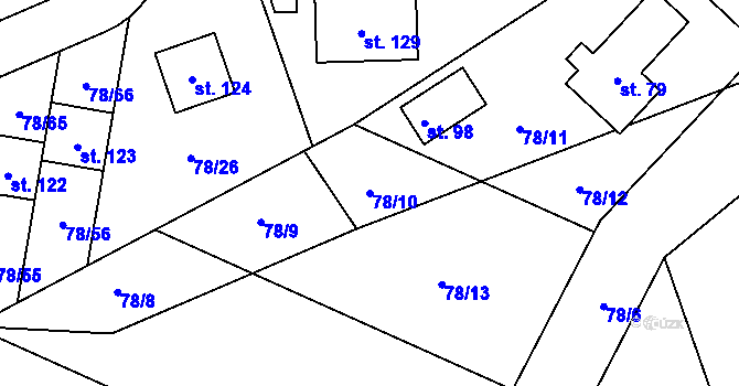 Parcela st. 78/10 v KÚ Chomutovice u Dobřejovic, Katastrální mapa