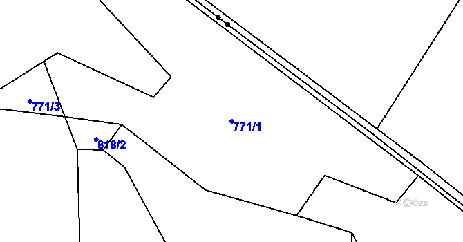 Parcela st. 771/1 v KÚ Dobřeň, Katastrální mapa