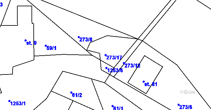 Parcela st. 273/17 v KÚ Střezivojice, Katastrální mapa