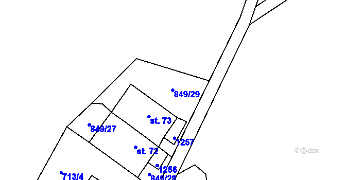 Parcela st. 849/29 v KÚ Střezivojice, Katastrální mapa