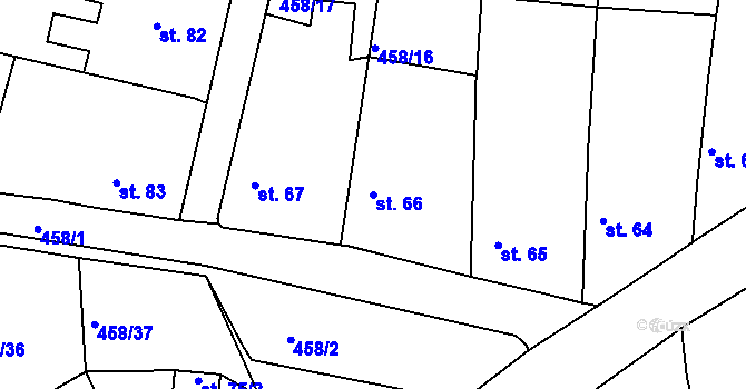 Parcela st. 66 v KÚ Dobříč, Katastrální mapa