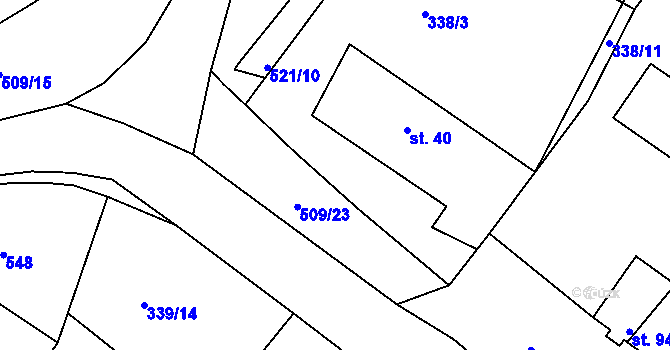Parcela st. 509/16 v KÚ Dobříč, Katastrální mapa
