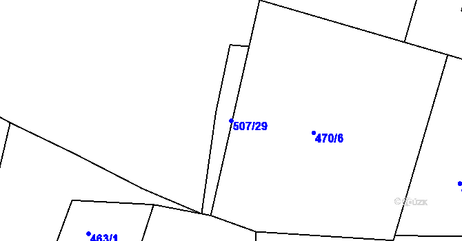 Parcela st. 507/29 v KÚ Dobříč, Katastrální mapa