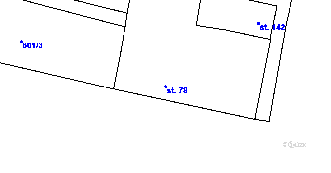 Parcela st. 78 v KÚ Trnovany u Žatce, Katastrální mapa