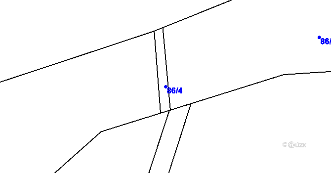 Parcela st. 86/4 v KÚ Trnovany u Žatce, Katastrální mapa