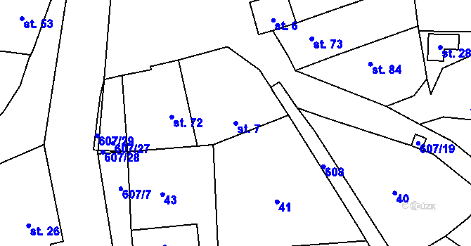 Parcela st. 7 v KÚ Dobřichov, Katastrální mapa