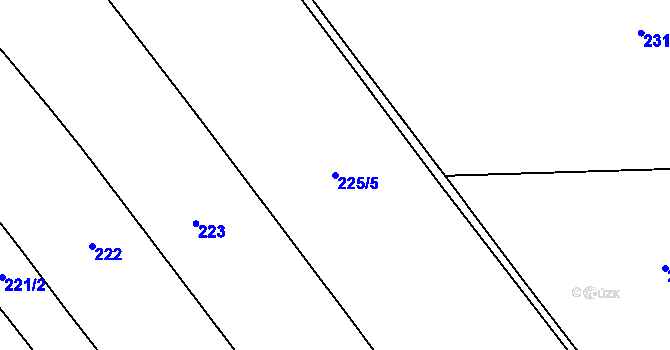 Parcela st. 225/5 v KÚ Dobřichov, Katastrální mapa