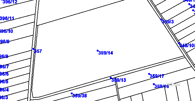 Parcela st. 359/14 v KÚ Dobřichov, Katastrální mapa
