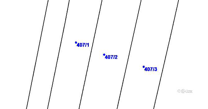 Parcela st. 407/2 v KÚ Dobřichov, Katastrální mapa