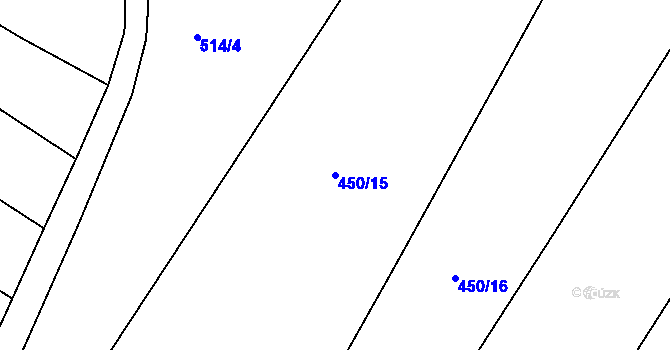 Parcela st. 450/15 v KÚ Dobřichov, Katastrální mapa