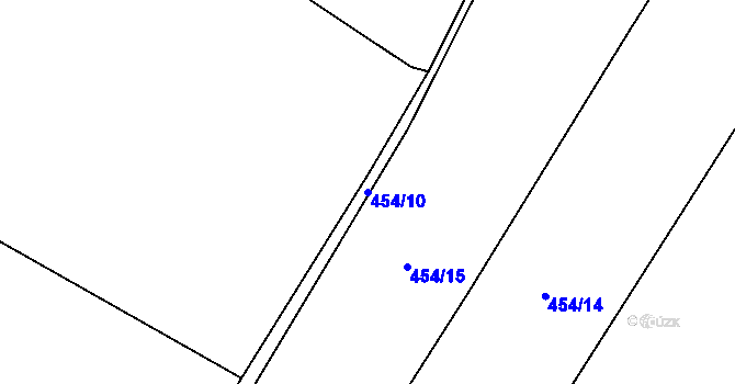 Parcela st. 454/10 v KÚ Dobřichov, Katastrální mapa