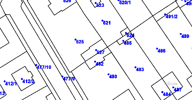 Parcela st. 527 v KÚ Dobřichovice, Katastrální mapa