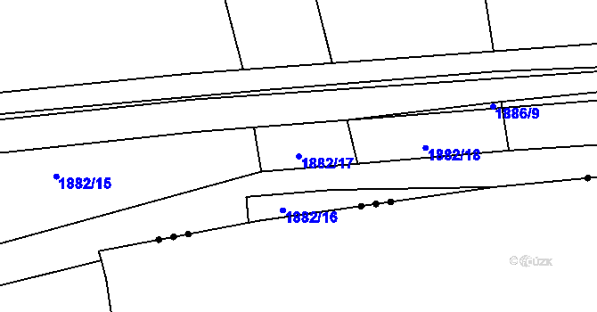 Parcela st. 1882/17 v KÚ Dobřichovice, Katastrální mapa