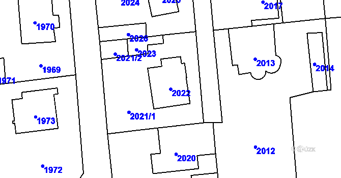 Parcela st. 2022 v KÚ Dobřichovice, Katastrální mapa