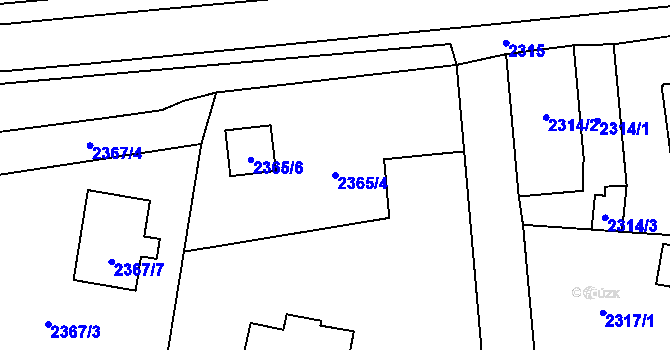 Parcela st. 2365/4 v KÚ Dobřichovice, Katastrální mapa