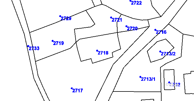 Parcela st. 2718 v KÚ Dobřichovice, Katastrální mapa