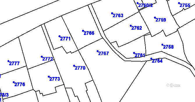 Parcela st. 2767 v KÚ Dobřichovice, Katastrální mapa