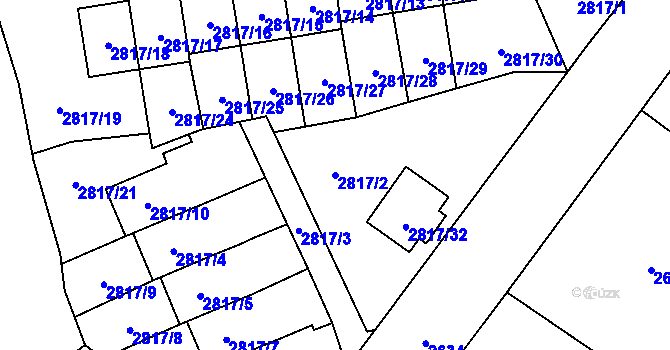Parcela st. 2817/2 v KÚ Dobřichovice, Katastrální mapa