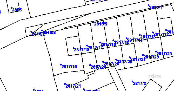 Parcela st. 2817/17 v KÚ Dobřichovice, Katastrální mapa