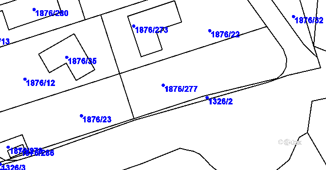 Parcela st. 1876/277 v KÚ Dobřichovice, Katastrální mapa