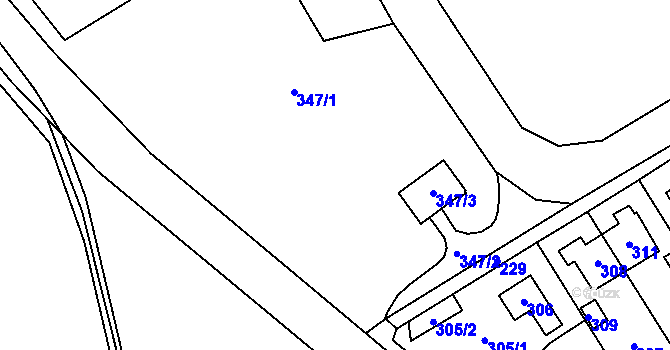 Parcela st. 347/1 v KÚ Dobřichovice, Katastrální mapa