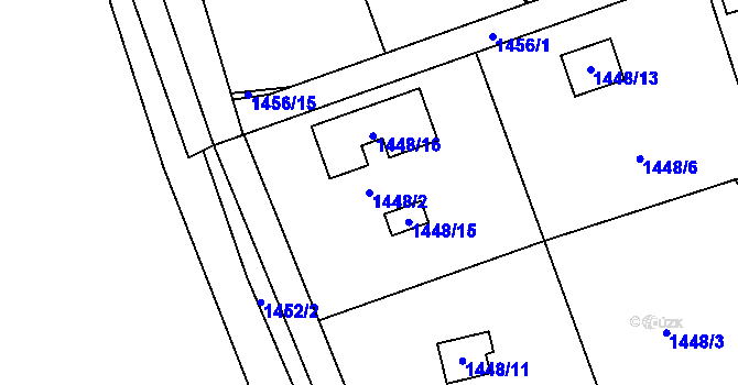 Parcela st. 1448/2 v KÚ Karlík, Katastrální mapa